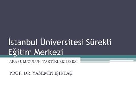 İstanbul Üniversitesi Sürekli Eğitim Merkezi