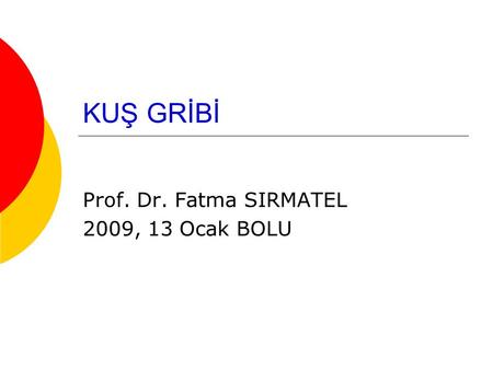 Prof. Dr. Fatma SIRMATEL 2009, 13 Ocak BOLU