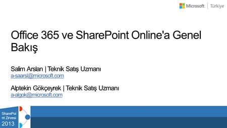 Office 365 ve SharePoint Online'a Genel Bakış