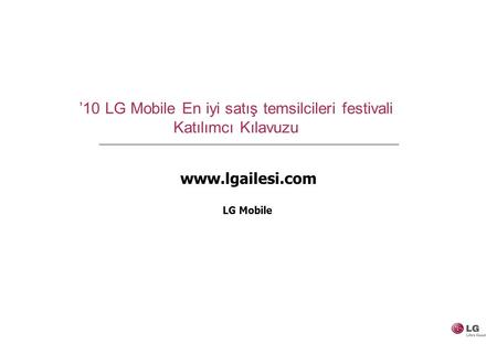 ’10 LG Mobile En iyi satış temsilcileri festivali