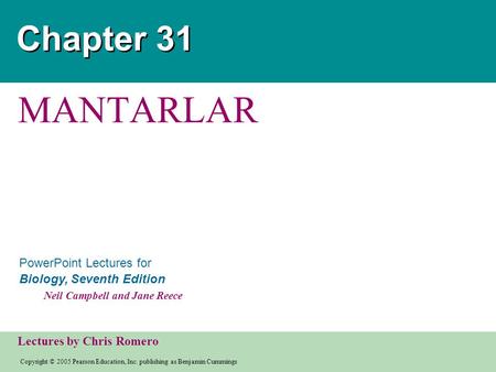 Chapter 31 MANTARLAR.