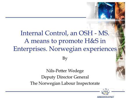 Internal Control, an OSH - MS. A means to promote H&S in Enterprises