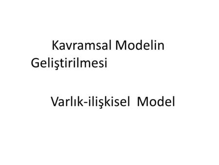 Varlık-ilişkisel Model