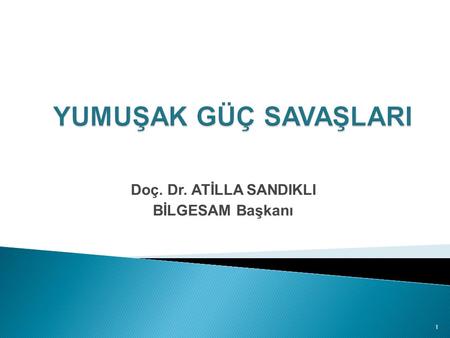 Doç. Dr. ATİLLA SANDIKLI BİLGESAM Başkanı