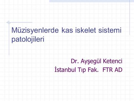 Dr. Ayşegül Ketenci İstanbul Tıp Fak. FTR AD