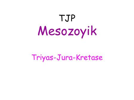 TJP Mesozoyik Triyas-Jura-Kretase