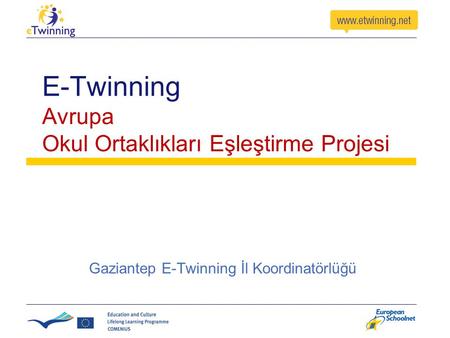 E-Twinning Avrupa Okul Ortaklıkları Eşleştirme Projesi