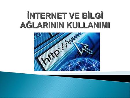 İNTERNET VE BİLGİ AĞLARININ KULLANIMI