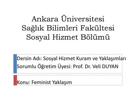 Ankara Üniversitesi Sağlık Bilimleri Fakültesi Sosyal Hizmet Bölümü