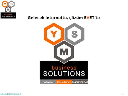 - 1 - Gelecek internette, çözüm EVET’te SoftwareConsultancy Marketing Aid.