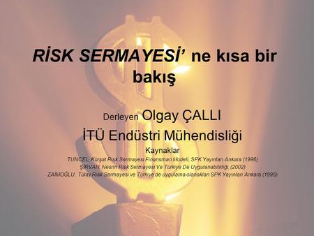 RİSK SERMAYESİ’ ne kısa bir bakış