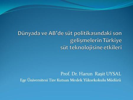 Prof. Dr. Harun  Raşit UYSAL