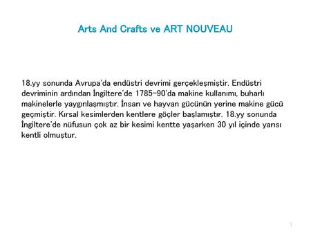 Arts And Crafts ve ART NOUVEAU