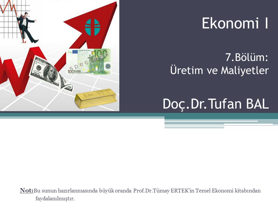Ekonomi I 7.Bölüm: Üretim ve Maliyetler Doç.Dr.Tufan BAL