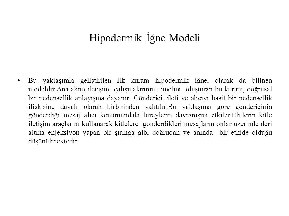 Hipodermik İğne Modeli