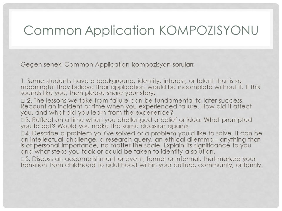 Common application