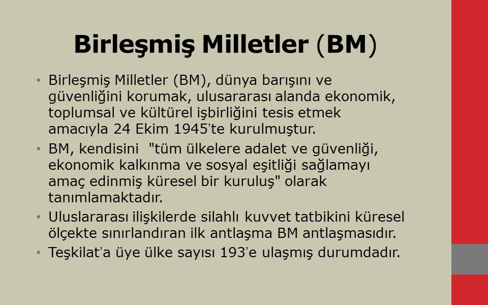 Birleşmiş Milletler 3. Hafta. - Ppt Video Online Indir