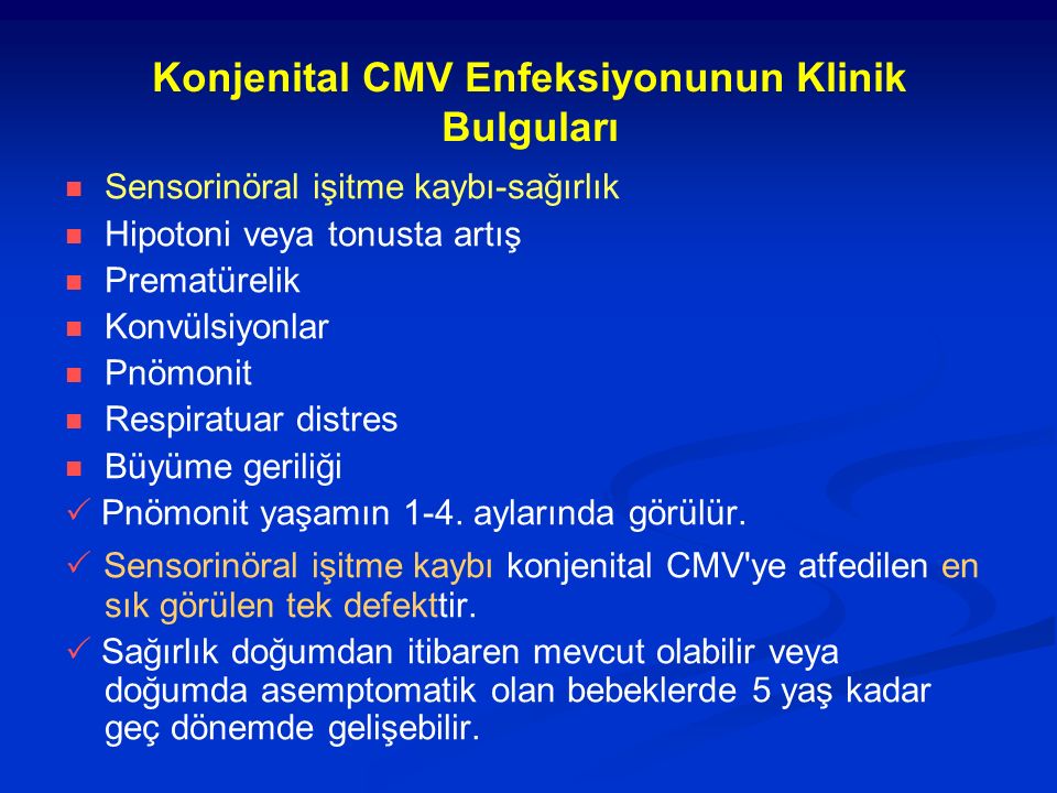 Konjenital CMV Enfeksiyonunun Klinik Bulguları