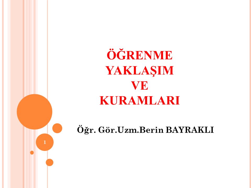 ÖĞRENME YAKLAŞIM VE KURAMLARI - Ppt Indir