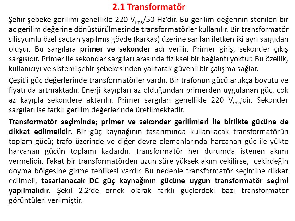 2.1 Transformatör