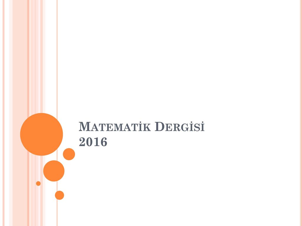Matematik Dergisi 2016