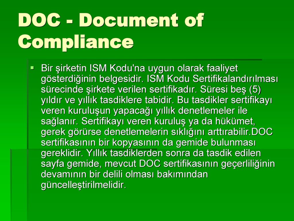 DOC - Document of Compliance