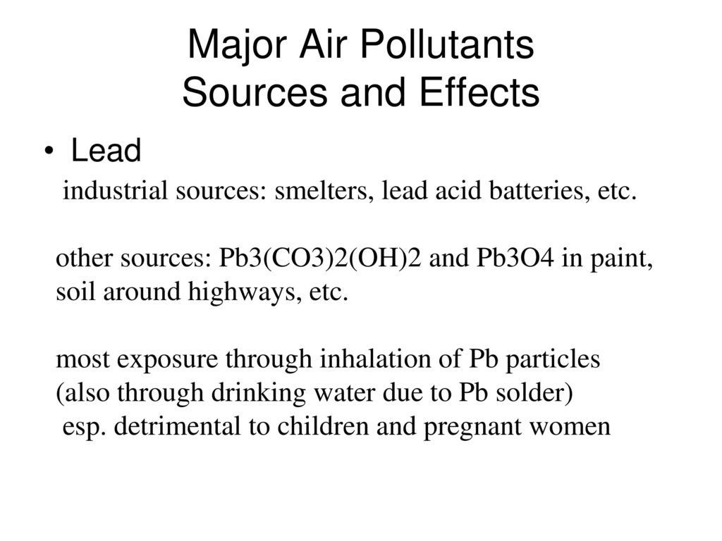 Atmospheric Pollutants, Pollutants of Global Concern, Causes Sources ...