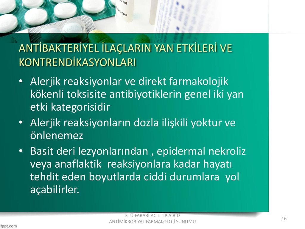 ANTİMİKROBİYAL FARMAKOLOJİ - Ppt Indir