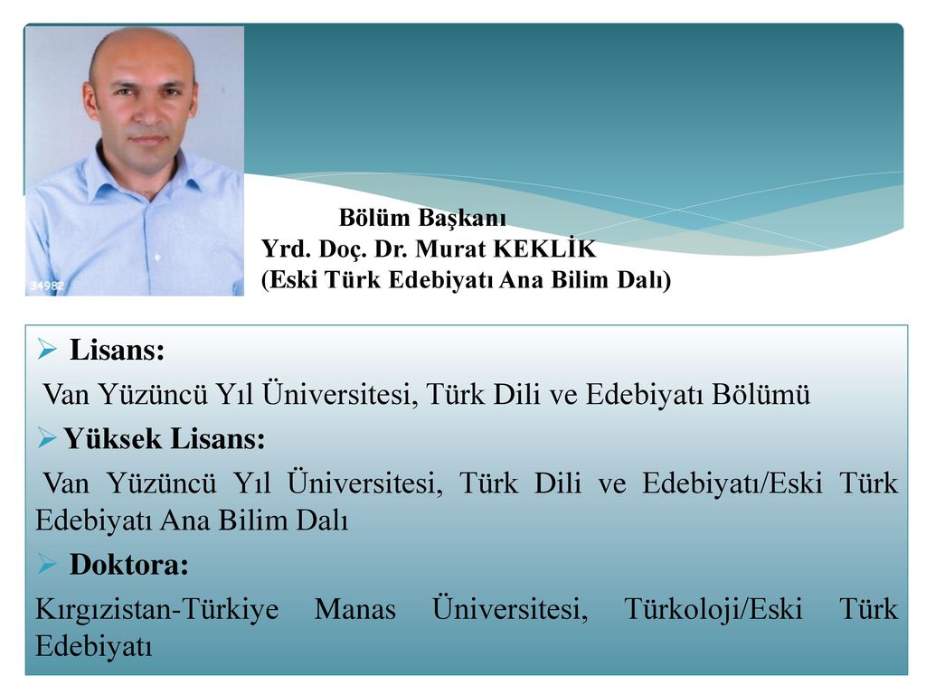 TÜRK DİLİ VE EdebİyatI Bölümü - Ppt Indir