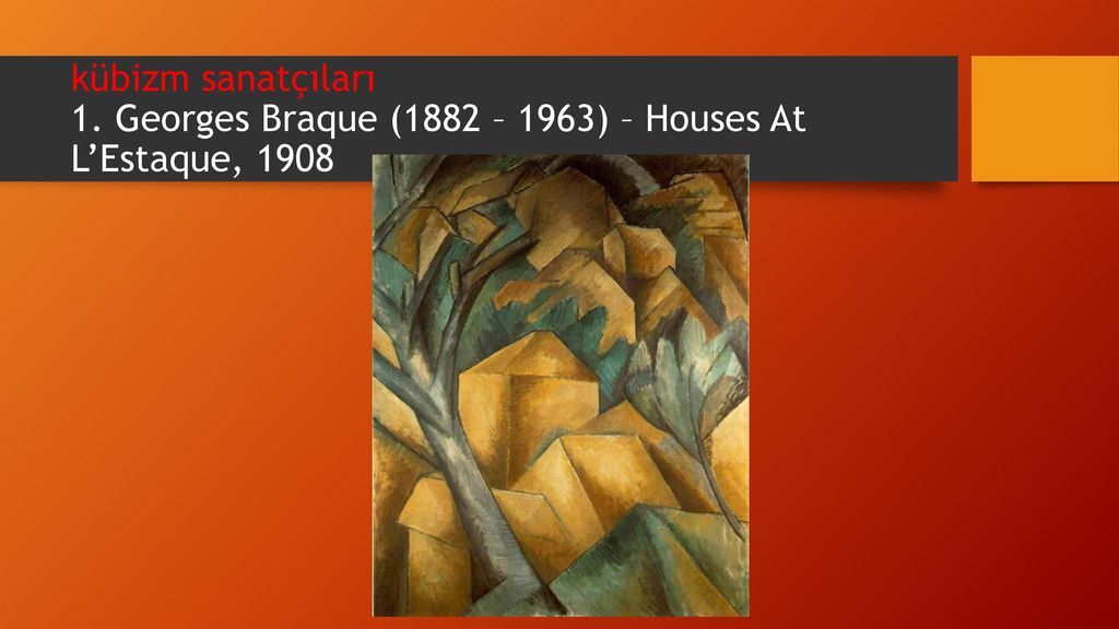 kübizm sanatçıları 1. Georges Braque (1882 – 1963) – Houses At L’Estaque, 1908