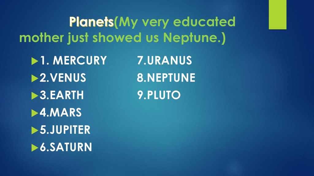 Very planets my Learning the