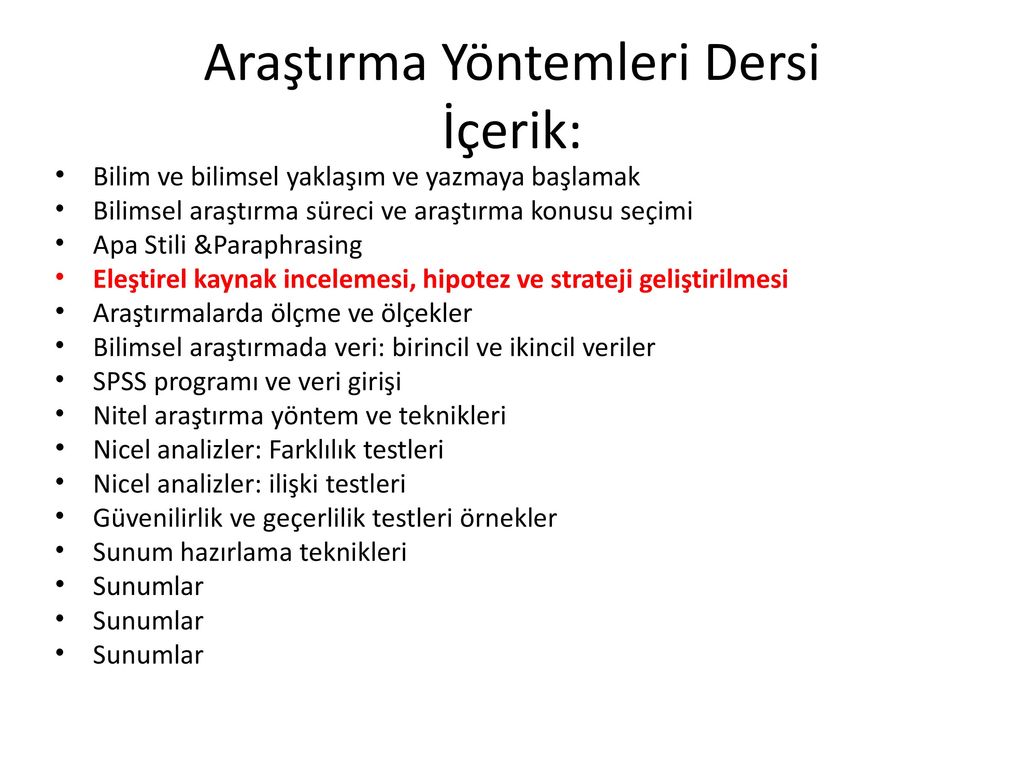 MAN-557 Araştırma Yöntemleri - Ppt Indir