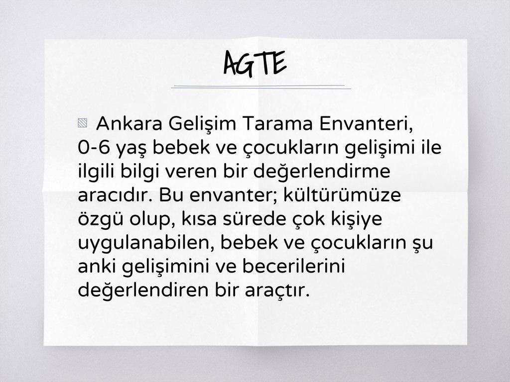 AGTE Ankara Gelişim Tarama Envanteri,