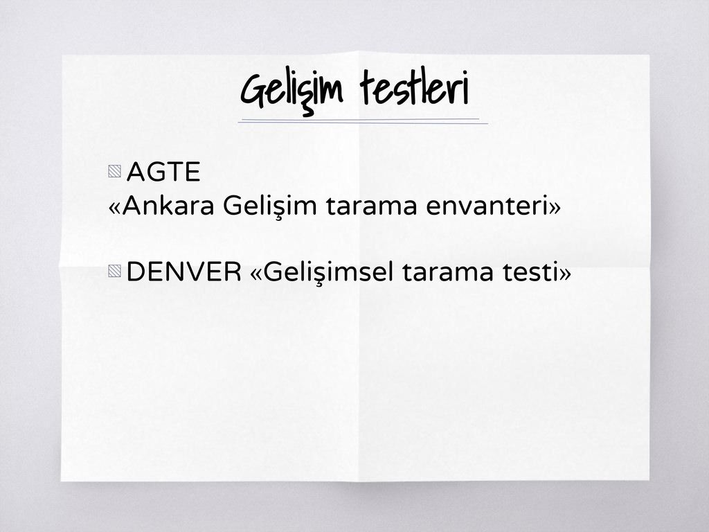 Gelişim testleri AGTE «Ankara Gelişim tarama envanteri»