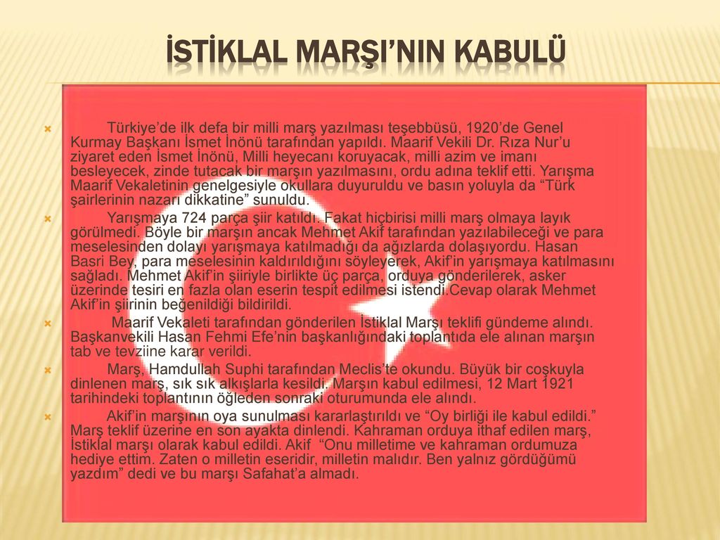 İSTİKLAL MARŞININ KABULÜ 12 Mart Ppt Indir