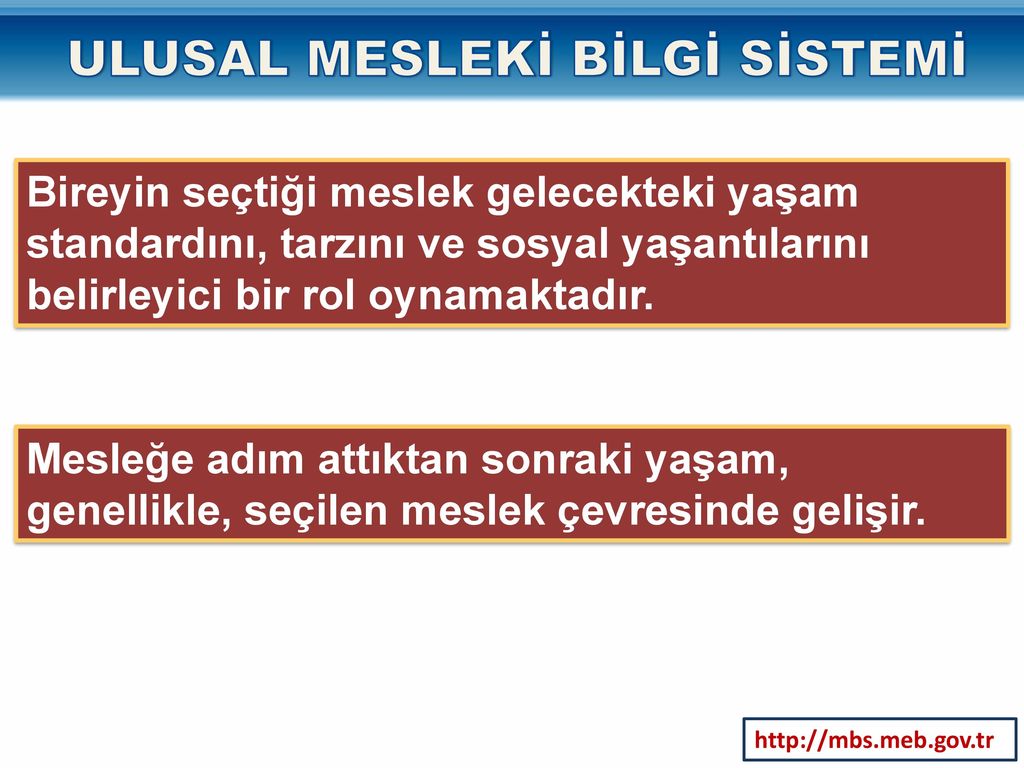 ULUSAL MESLEKİ BİLGİ SİSTEMİ - Ppt Indir