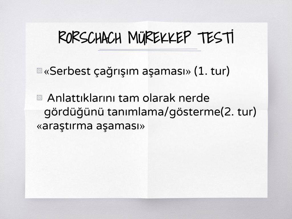 RORSCHACH MÜREKKEP TESTİ