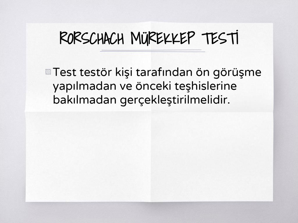 RORSCHACH MÜREKKEP TESTİ