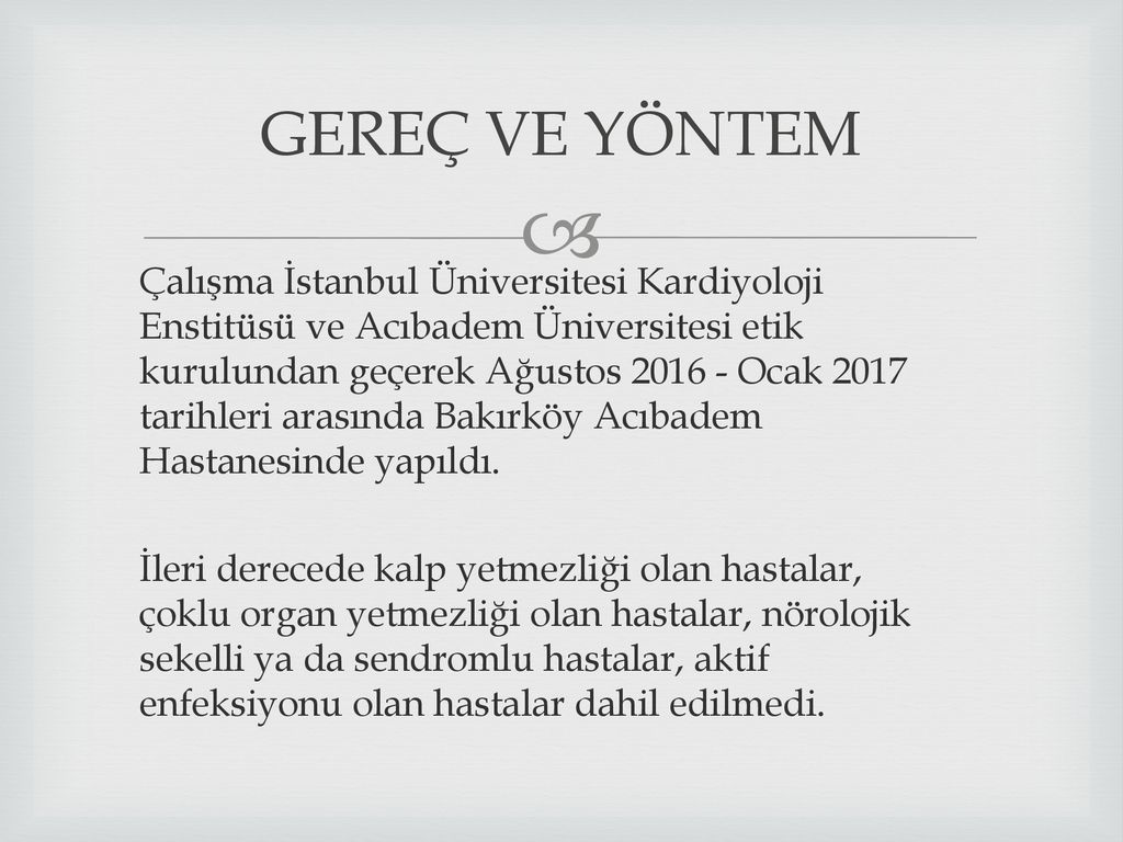 istanbul universitesi kardiyoloji enstitusu yuksek lisans tezi ppt indir