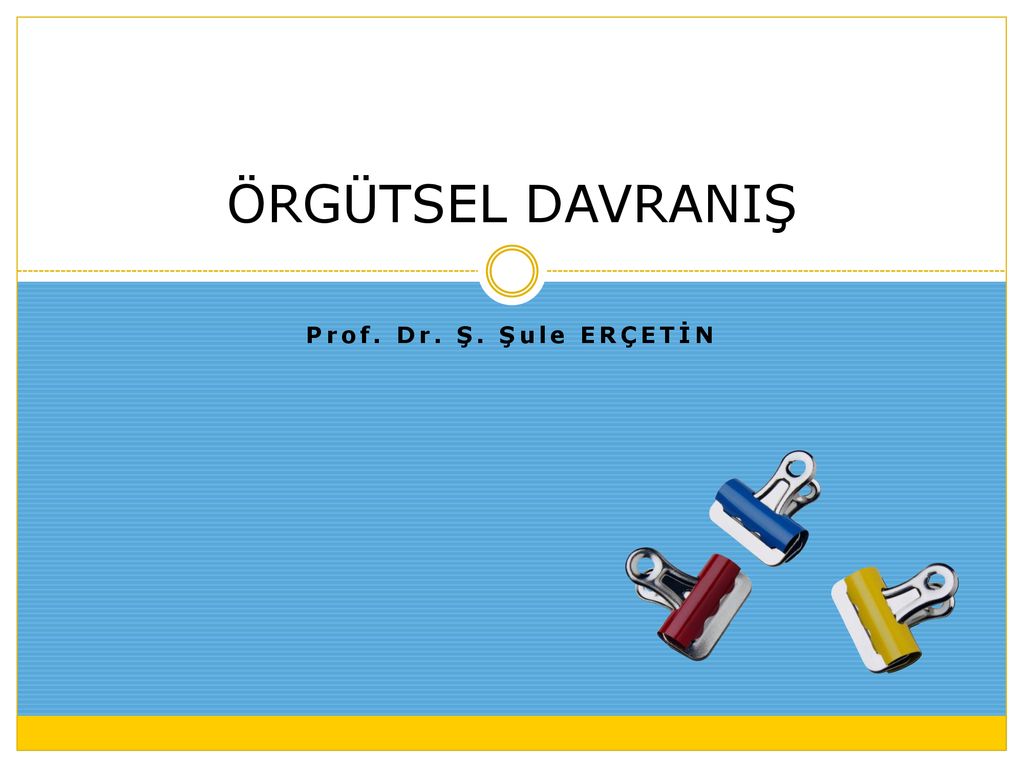 ÖRGÜTSEL DAVRANIŞ Prof. Dr. Ş. Şule ERÇETİN. - Ppt Indir