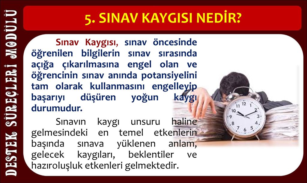 SINAV KAYGISI Ve BAŞETME YOLLARI - Ppt Indir