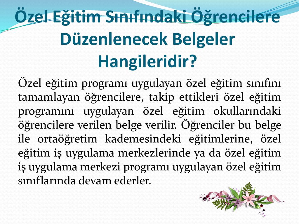 Özel Eğitim Sınıfı Nedir? - Ppt Indir