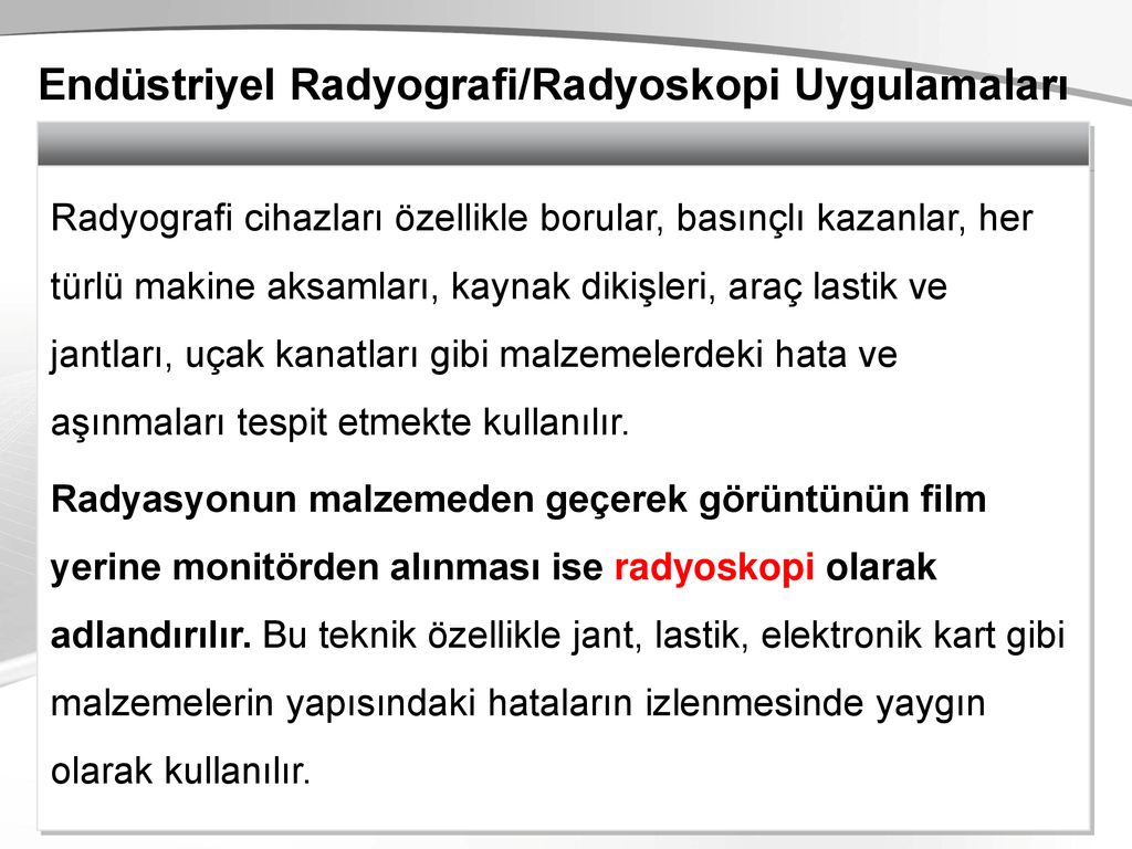 Radyasyon Güvenliği ve Radyasyondan Korunma - ppt indir