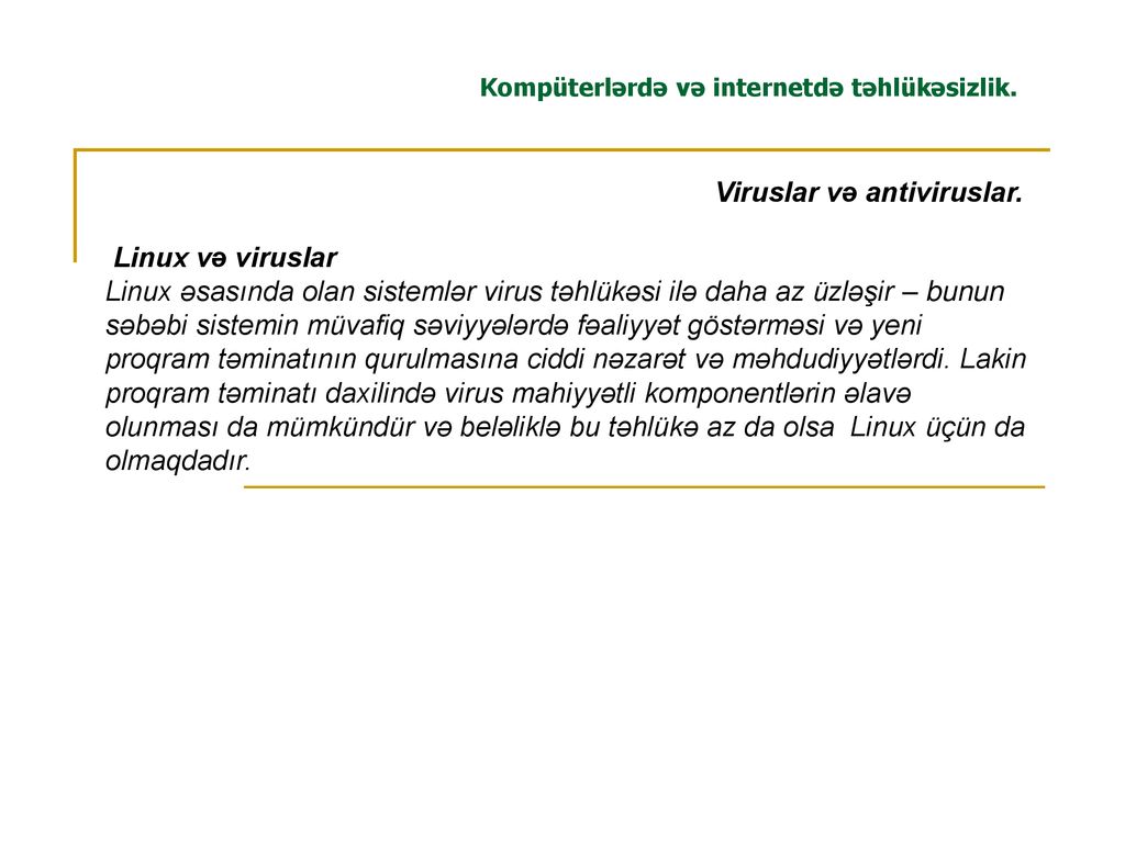 Kompüterlərdə Və Internetdə Təhlükəsizlik. - Ppt Indir