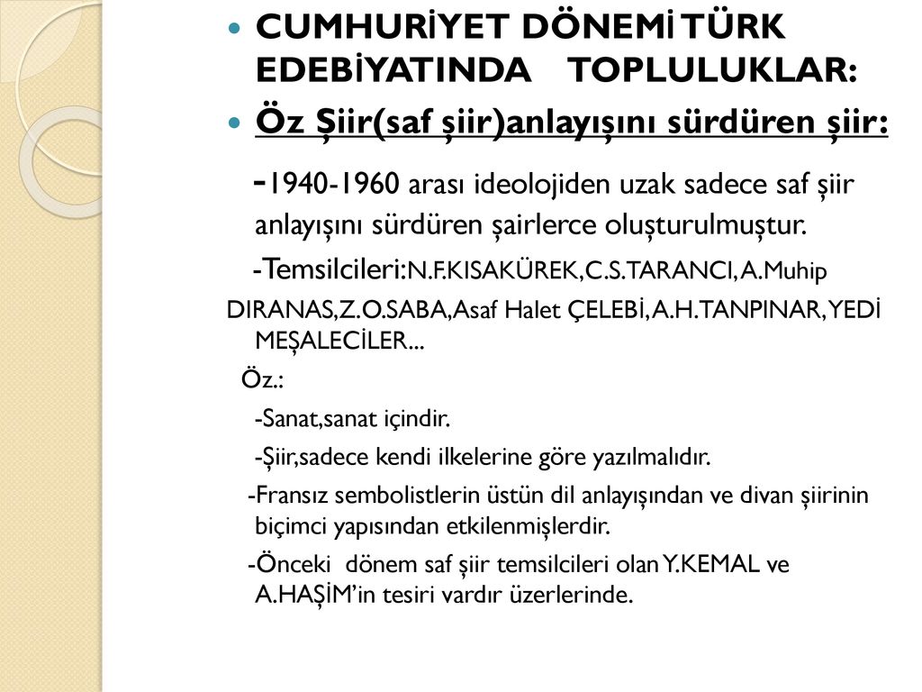 Cumhuriyet Donemi Turk Edebiyati Ppt Indir
