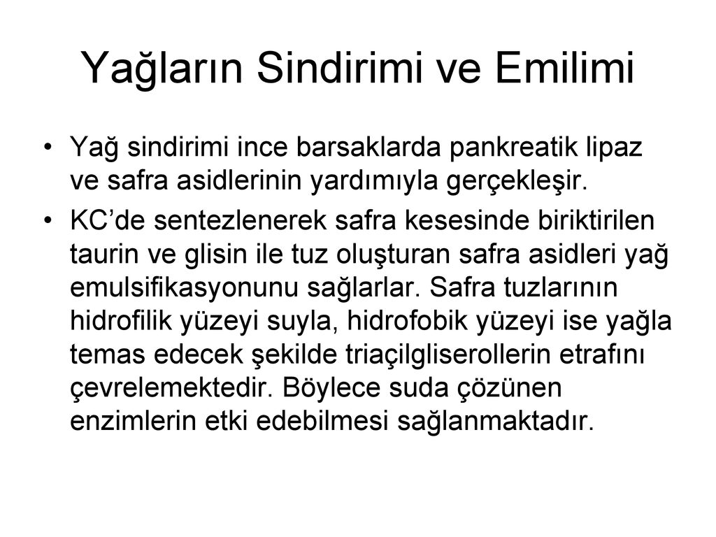 SİNDİRİM BİYOKİMYASI. - Ppt Indir