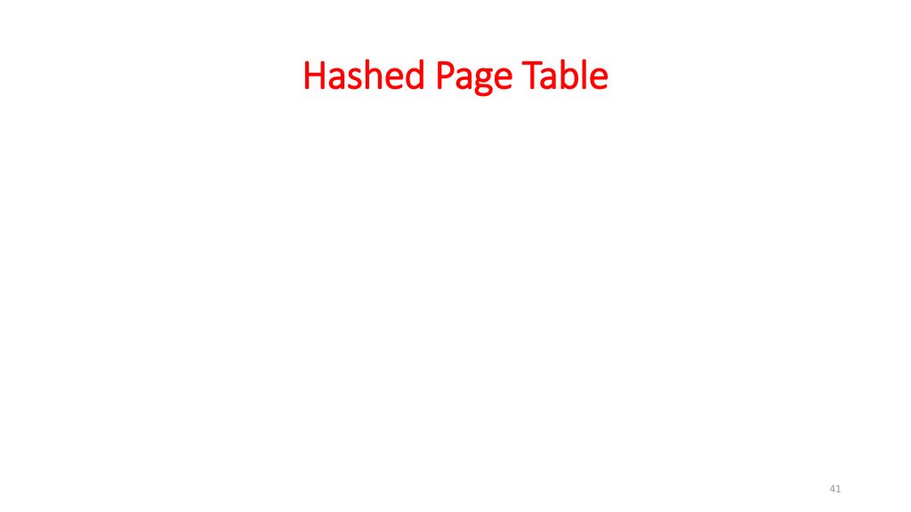 Hashed Page Table