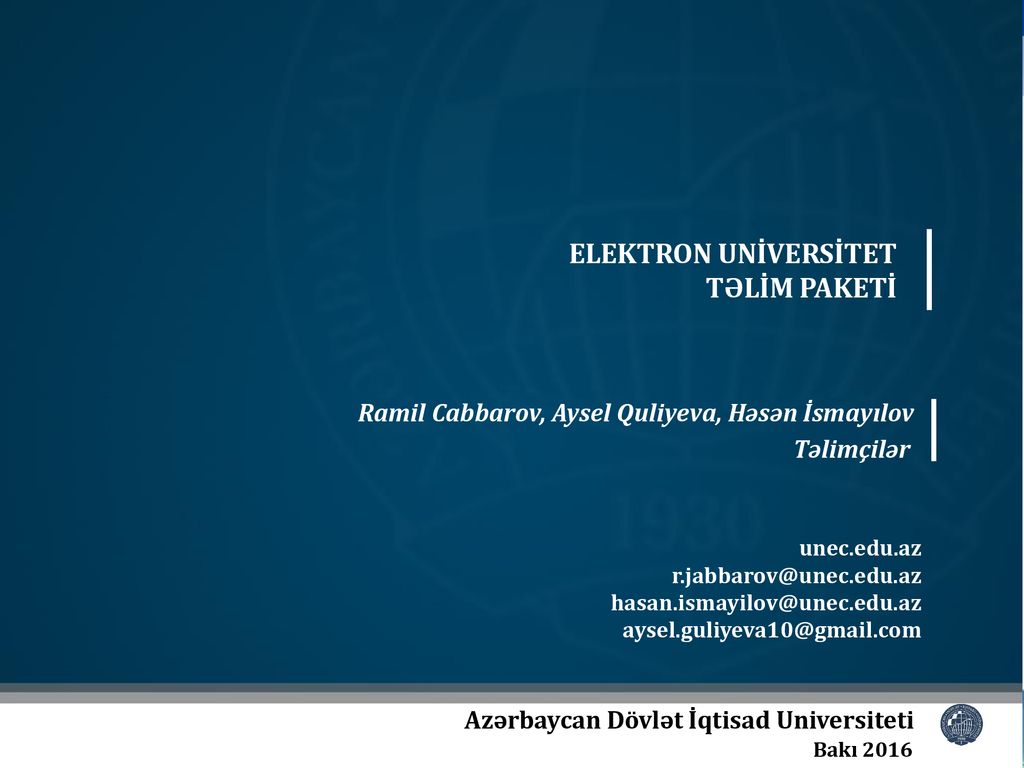 Azərbaycan Dövlət İqtisad Universiteti - Ppt Indir