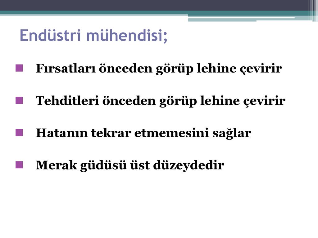 ENDÜSTRİ MÜHENDİSLİĞİ - Ppt Indir