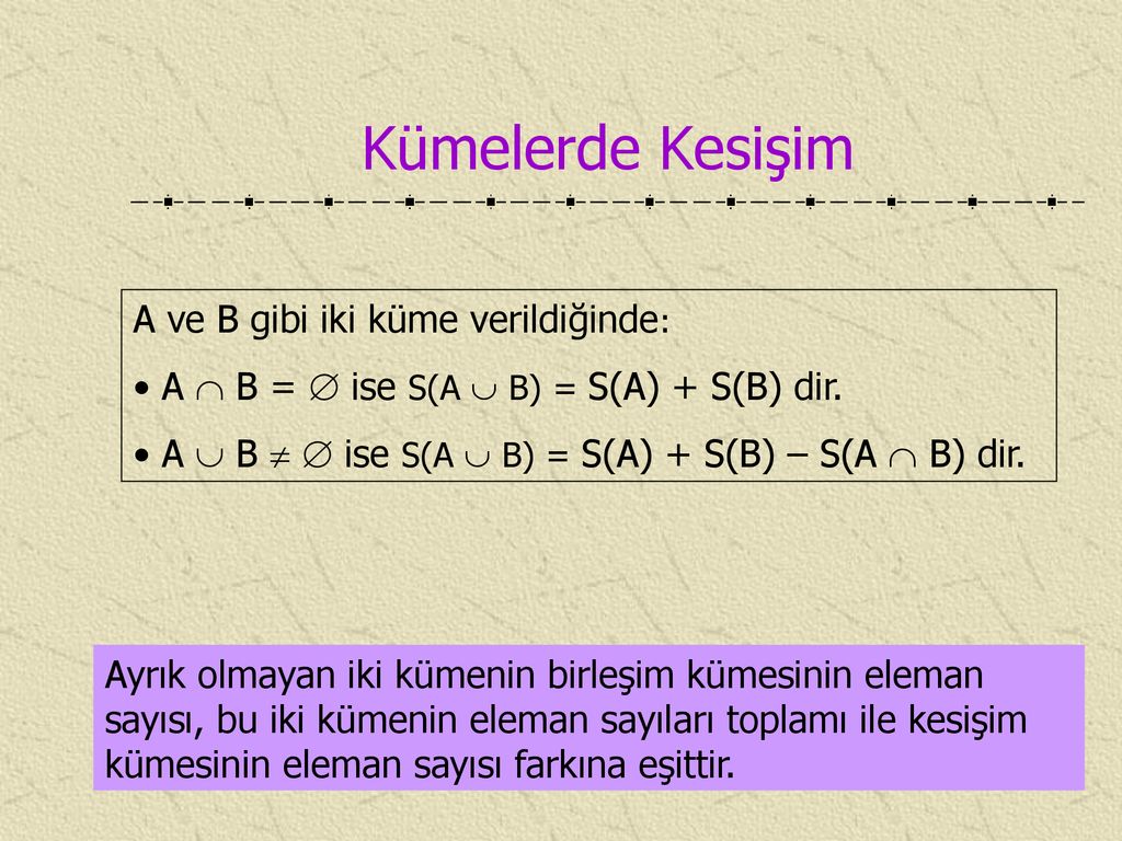 KÜMELERDE KESİŞİM VE BİRLEŞİM İŞLEMİ - Ppt Indir